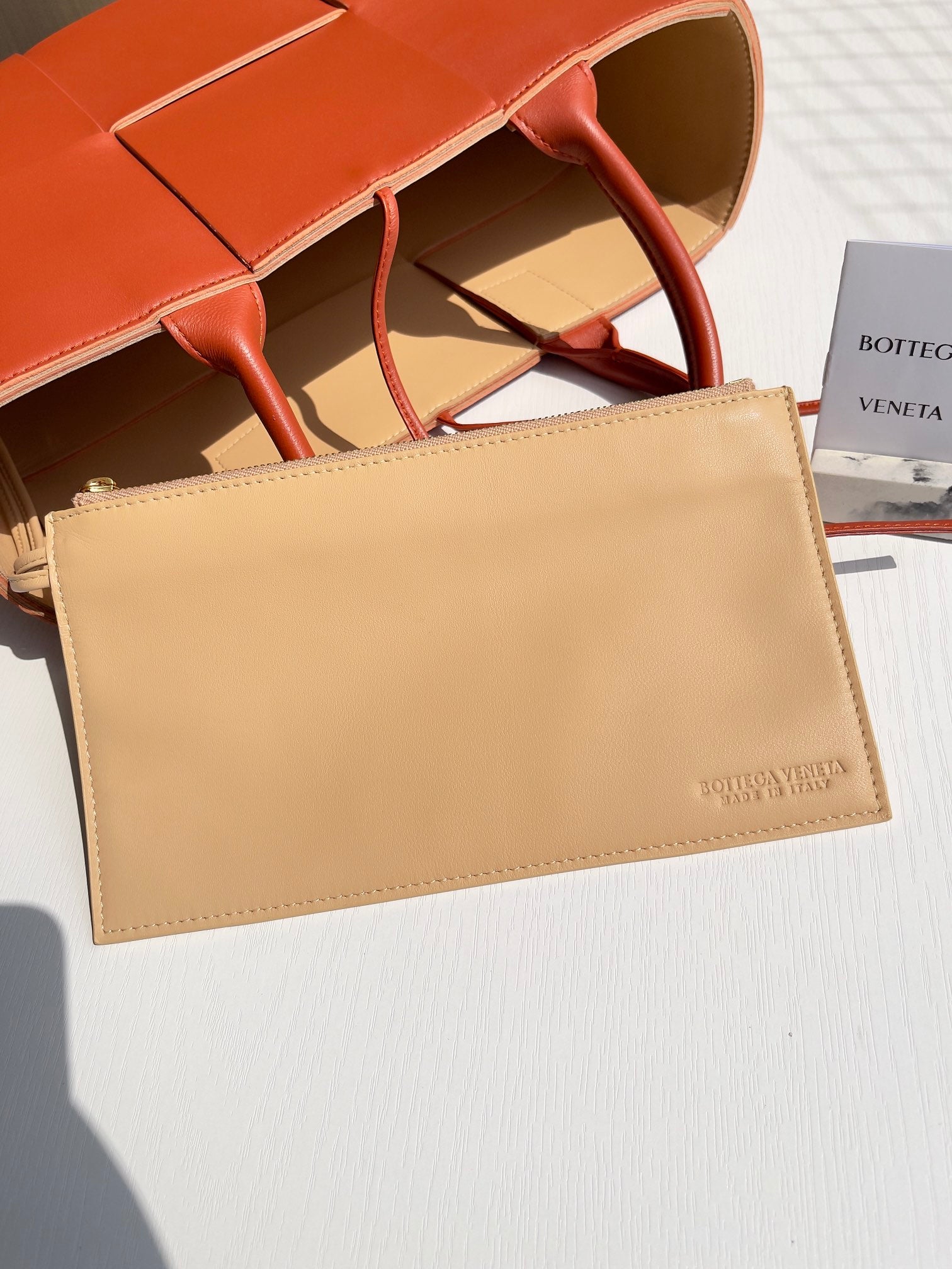 Bottega Veneta Small Arco Tote Bag 652867 Lambskin Orange