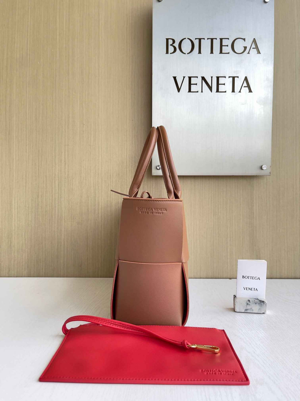 Bottega Veneta Small Arco Tote Bag 652867 Lambskin Brown