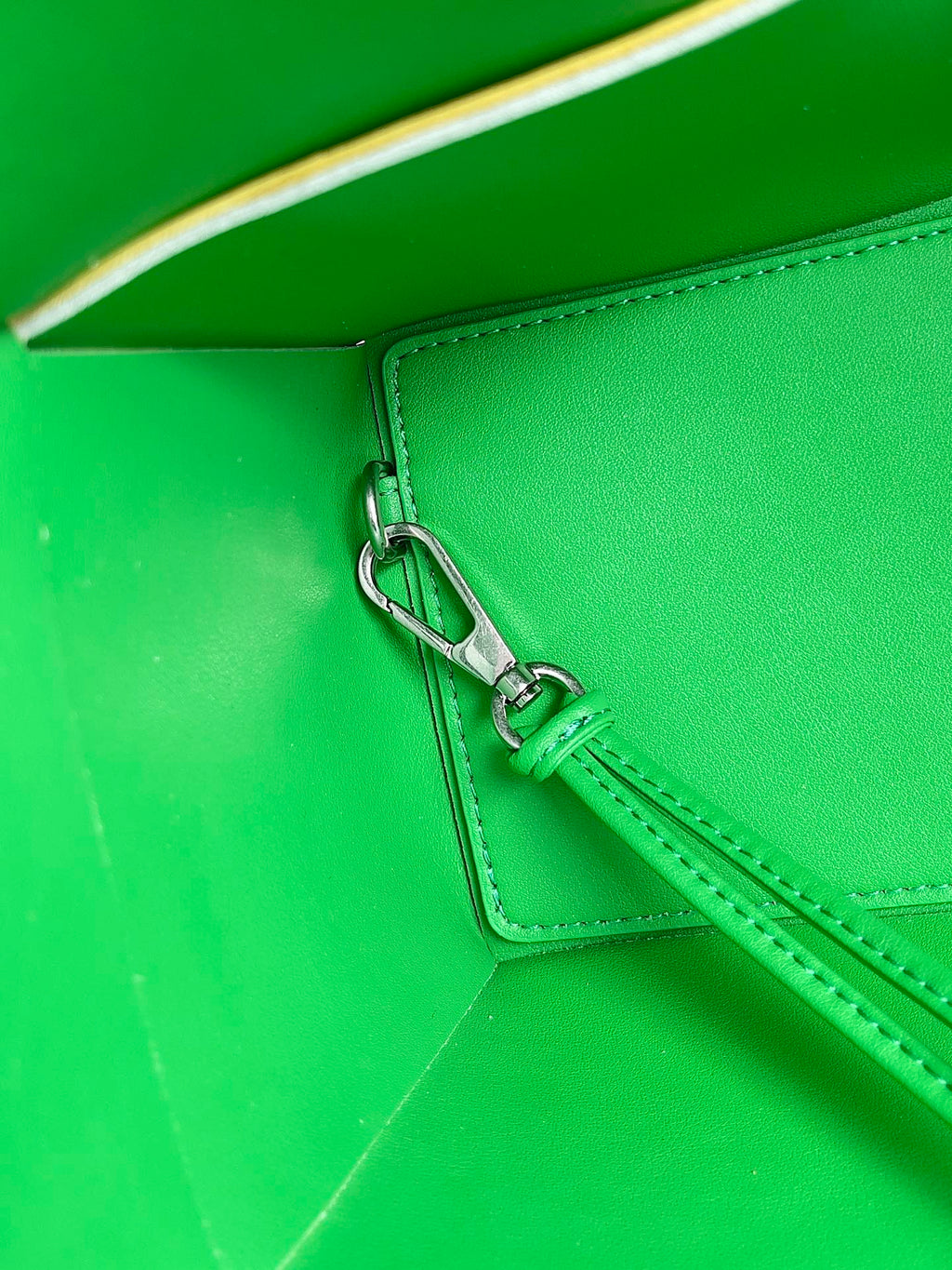 Bottega Veneta Small Arco Tote Bag 652867 Lambskin Yellow Green