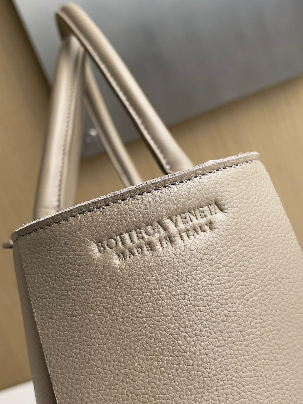 Bottega Veneta Small Arco Tote Bag 652867 Khaki Calfskin