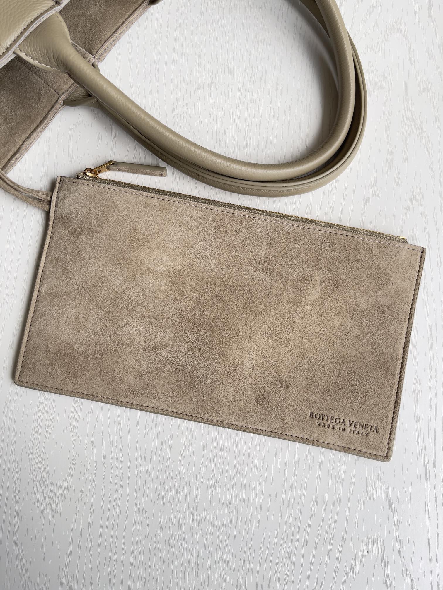 Bottega Veneta Small Arco Tote Bag 652867 Khaki Calfskin