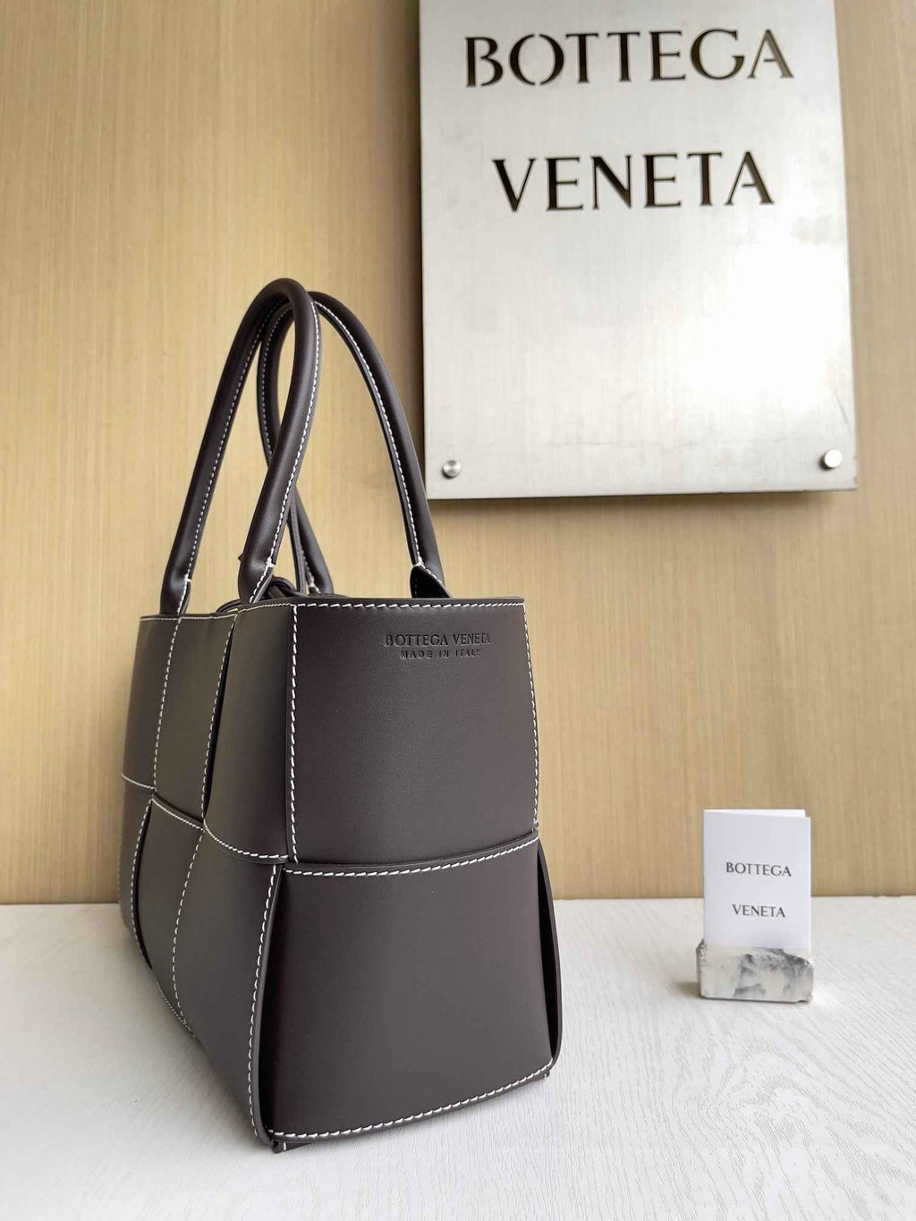 Bottega Veneta Small Arco Tote Bag 652867 Brown Calfskin