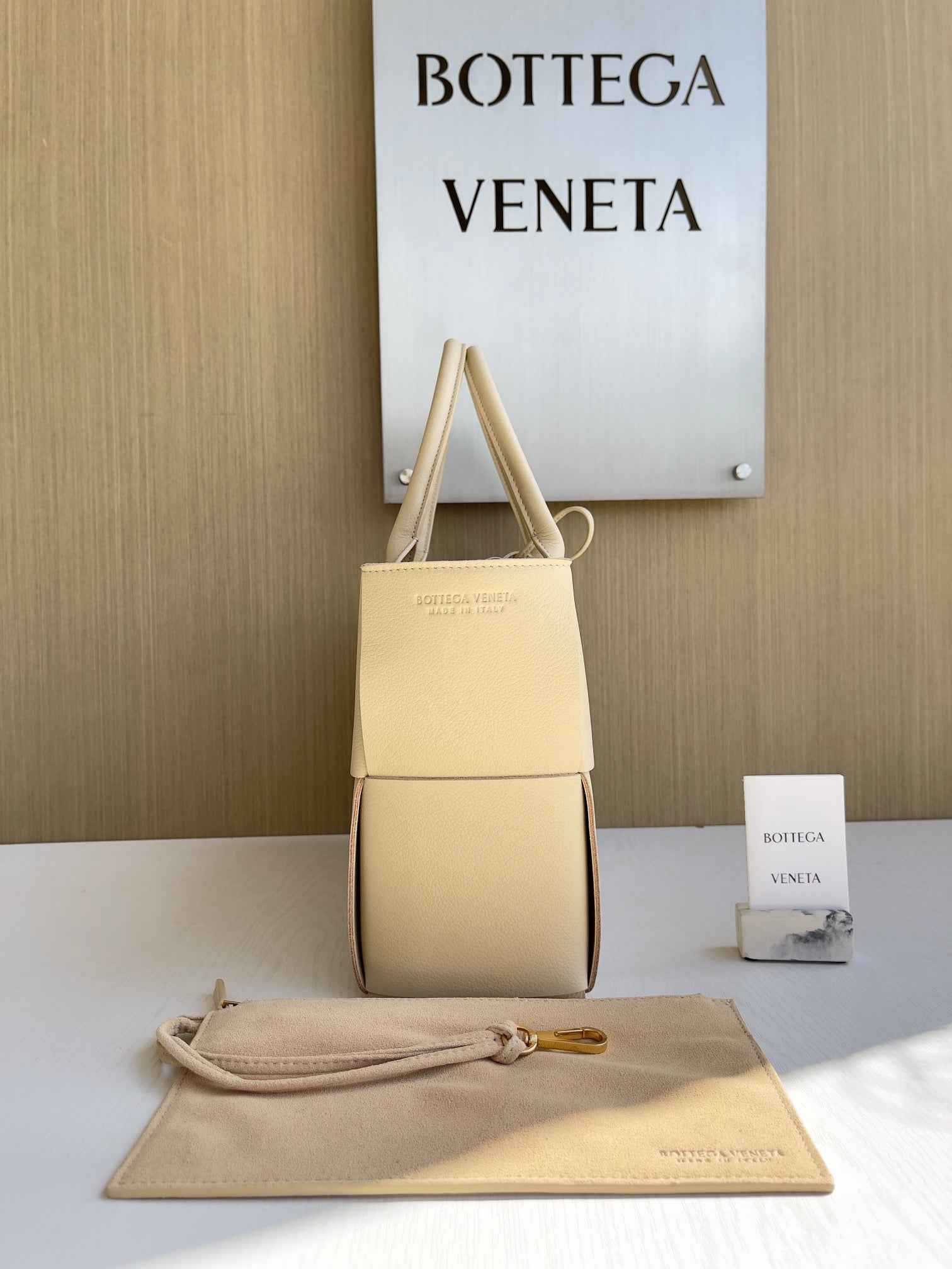 Bottega Veneta Small Arco Tote Bag 652867 Apricot Calfskin