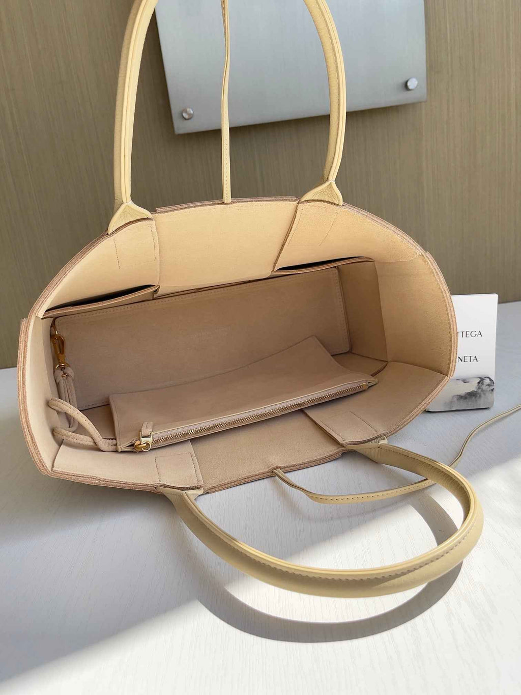 Bottega Veneta Small Arco Tote Bag 652867 Apricot Calfskin