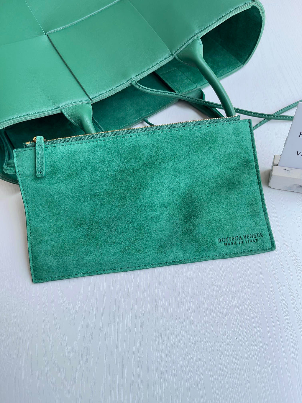 Bottega Veneta Small Arco Tote Bag 652867 Green Calfskin
