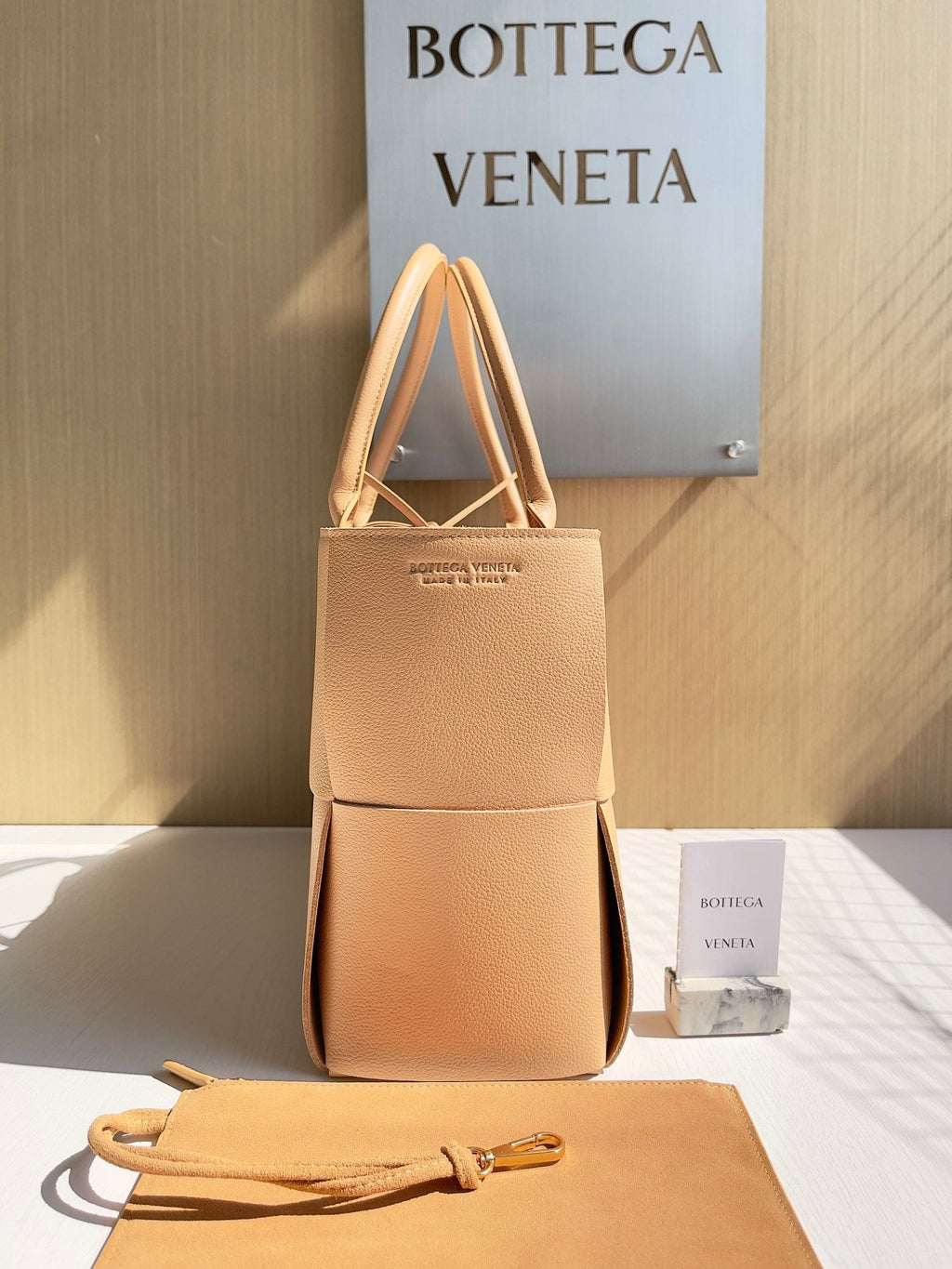 Bottega Veneta Small Arco Tote Bag 652867 Tan Calfskin