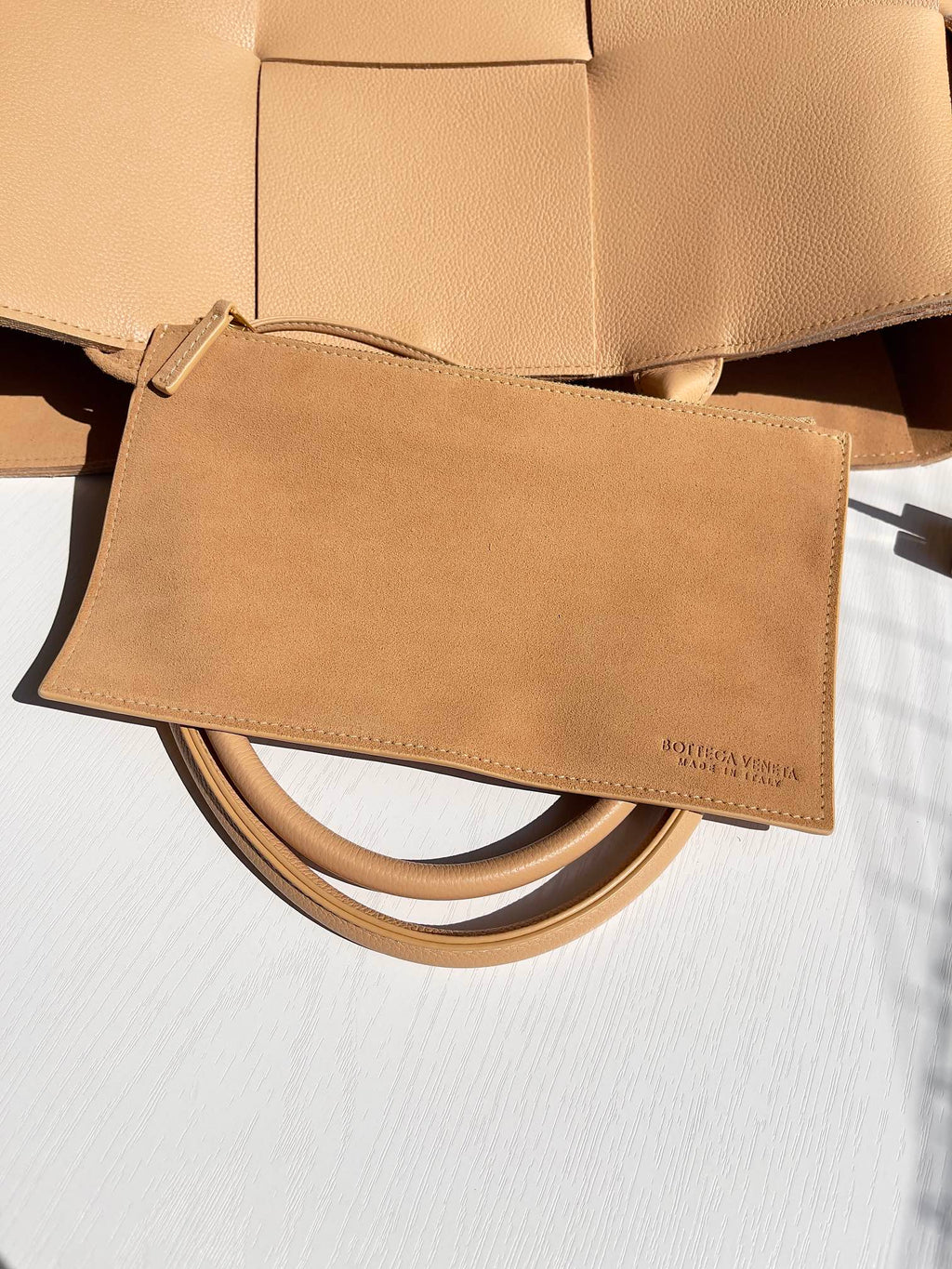 Bottega Veneta Small Arco Tote Bag 652867 Tan Calfskin