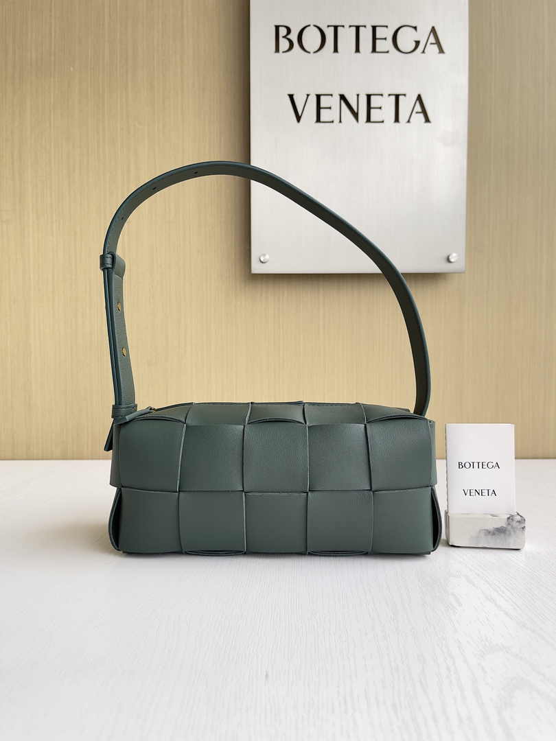 Bottega Veneta Small Brick Cassette 729166 Lambskin Dark Green