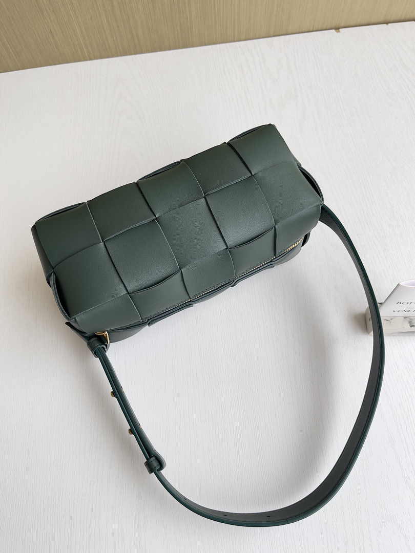 Bottega Veneta Small Brick Cassette 729166 Lambskin Dark Green