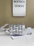 Bottega Veneta Small Cassette Bag 736253 Calfskin Silver