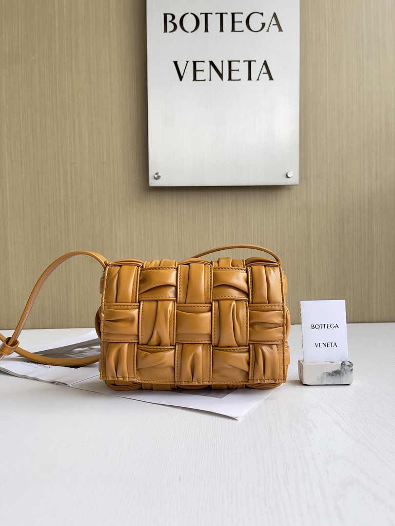 Bottega Veneta Small Cassette Bag 736253 Calfskin Brown