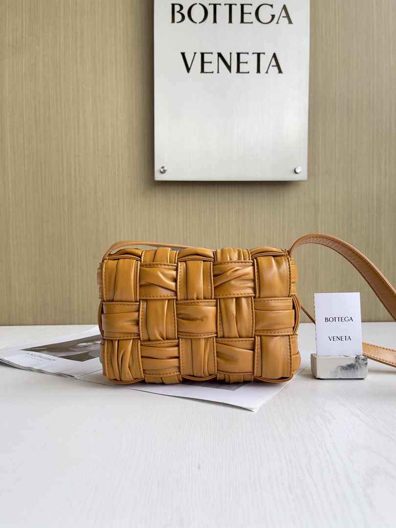 Bottega Veneta Small Cassette Bag 736253 Calfskin Brown