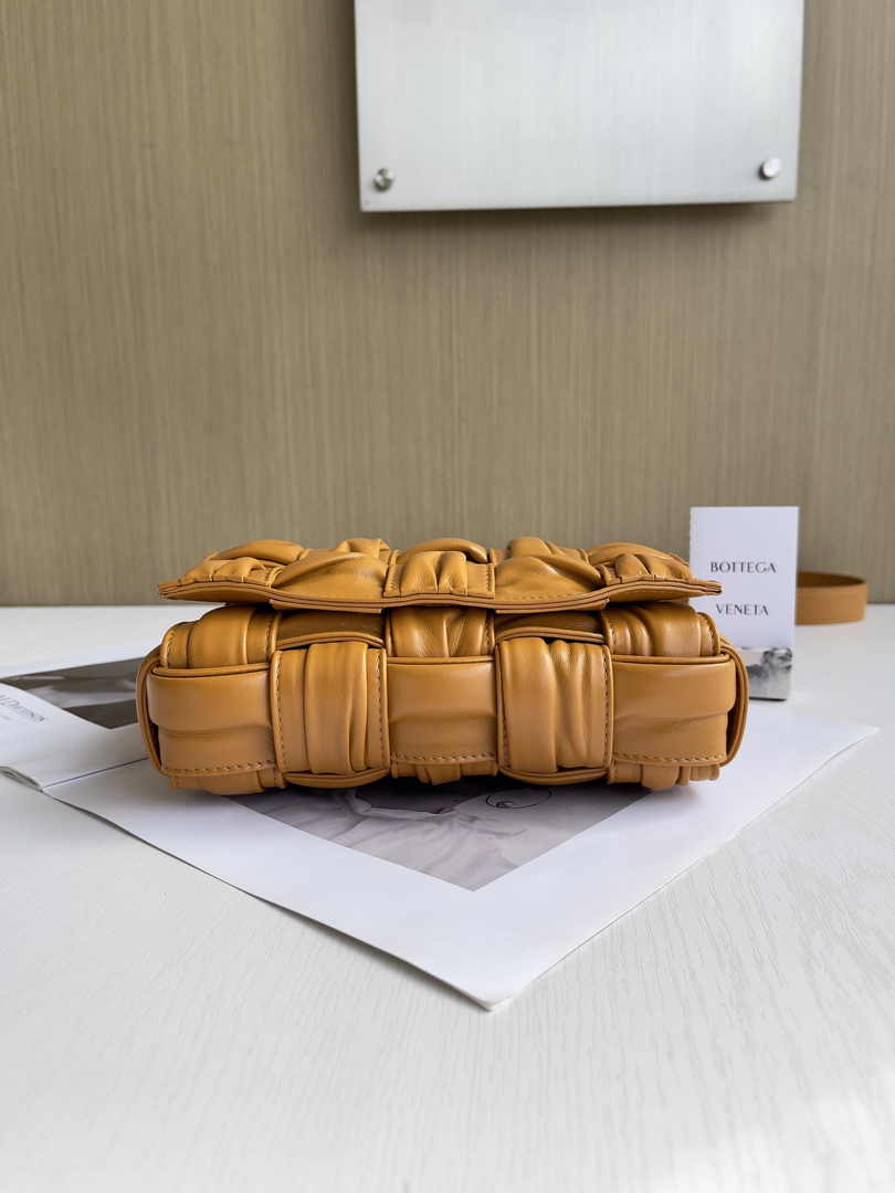 Bottega Veneta Small Cassette Bag 736253 Calfskin Brown
