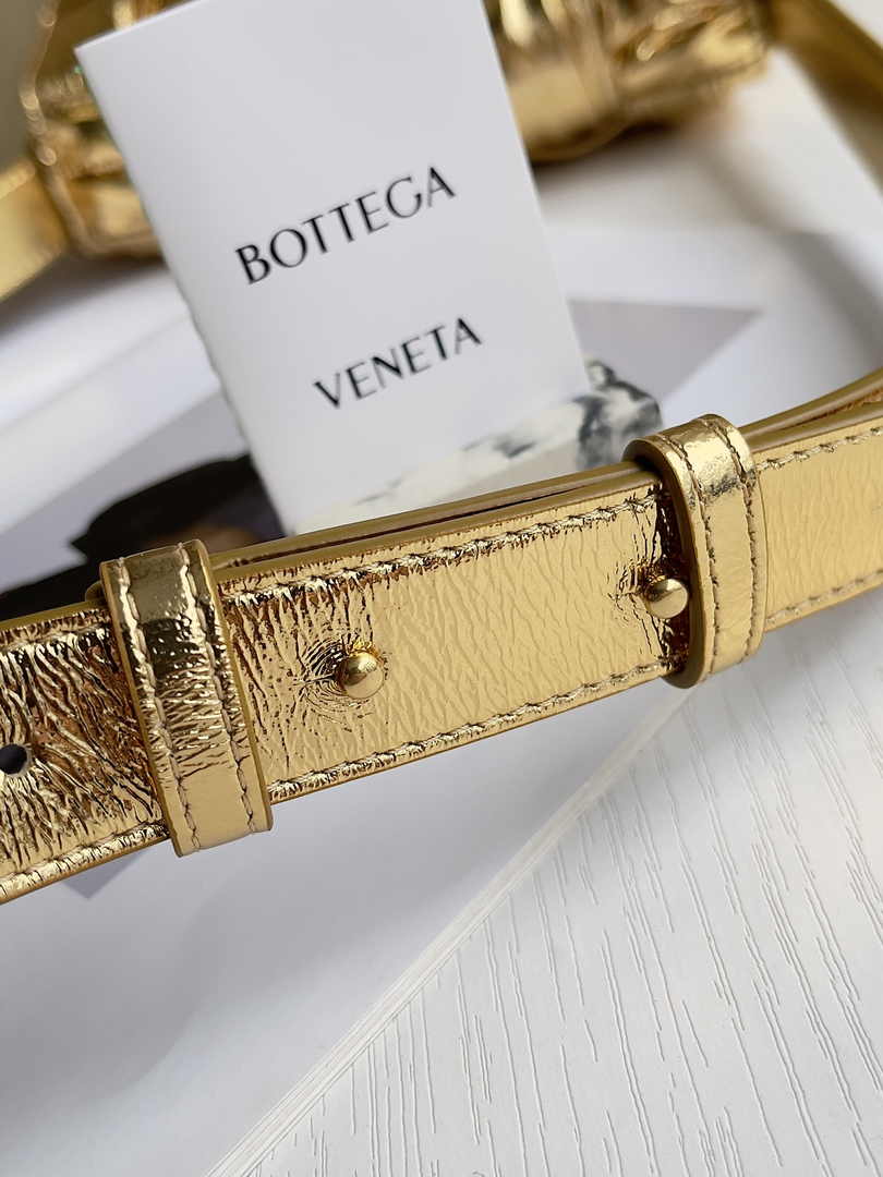 Bottega Veneta Small Cassette Bag 736253 Calfskin Gold