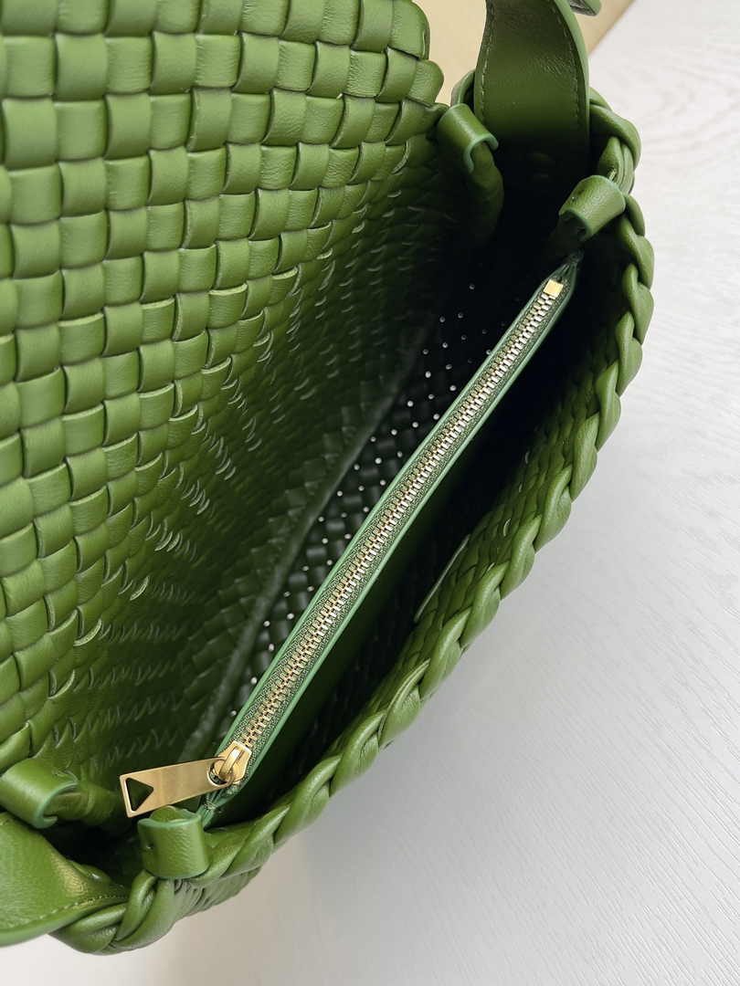 Bottega Veneta Small Cobble Shoulder Bag 709418 Lambskin Green
