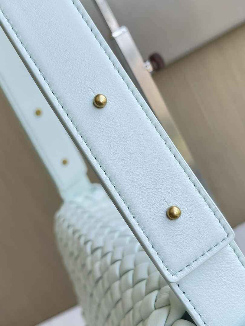 Bottega Veneta Small Cobble Shoulder Bag 709418 Lambskin Light Blue