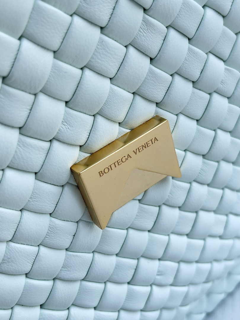 Bottega Veneta Small Cobble Shoulder Bag 709418 Lambskin Light Blue