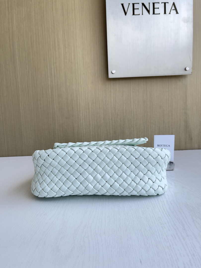 Bottega Veneta Small Cobble Shoulder Bag 709418 Lambskin Light Blue