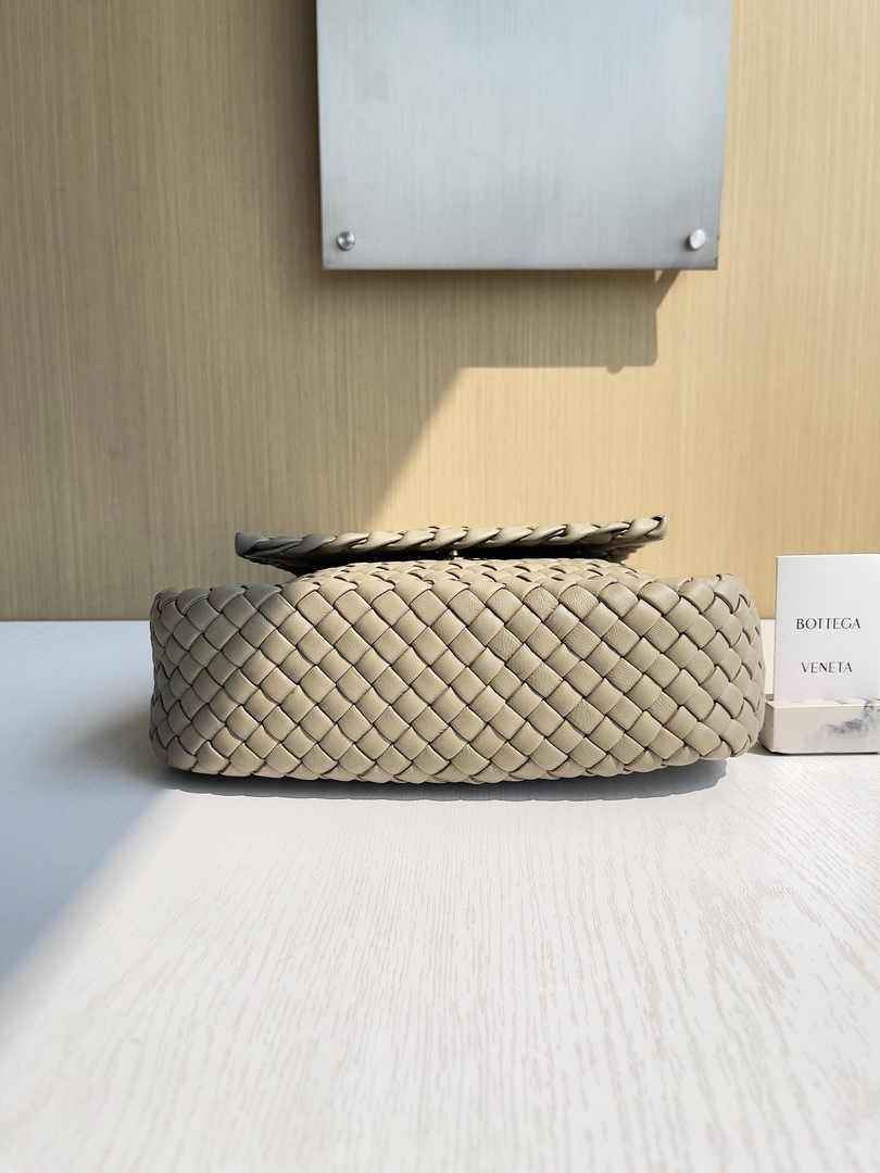 Bottega Veneta Small Cobble Shoulder Bag 709418 Lambskin Dark Gray
