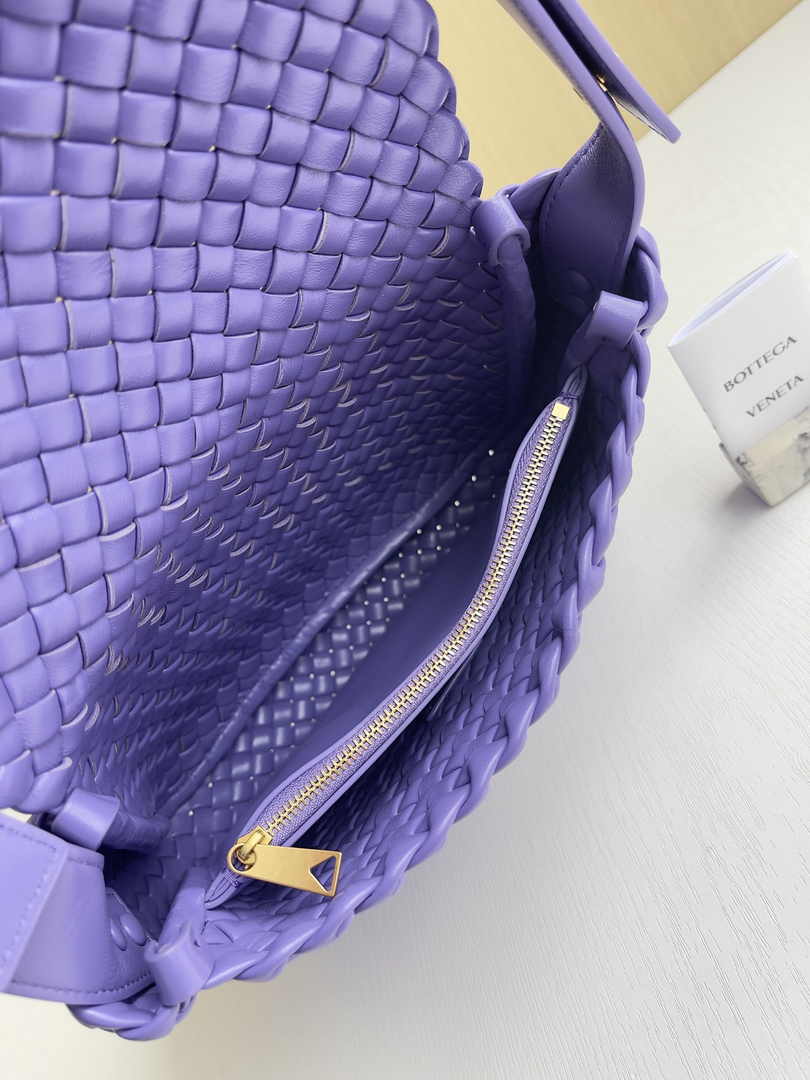Bottega Veneta Small Cobble Shoulder Bag 709418 Lambskin Purple