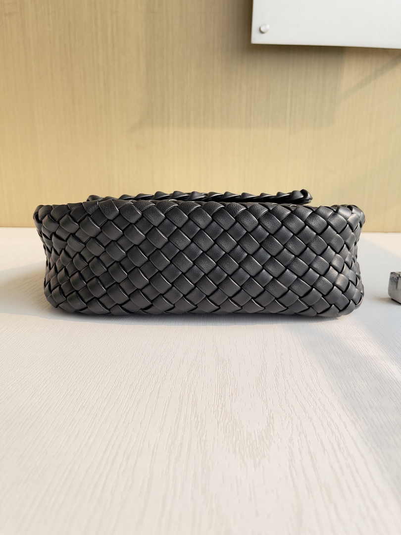 Bottega Veneta Small Cobble Shoulder Bag 709418 Lambskin Black
