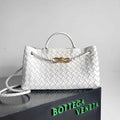 Bottega Veneta Small East West Andiamo 754990 Lambskin White