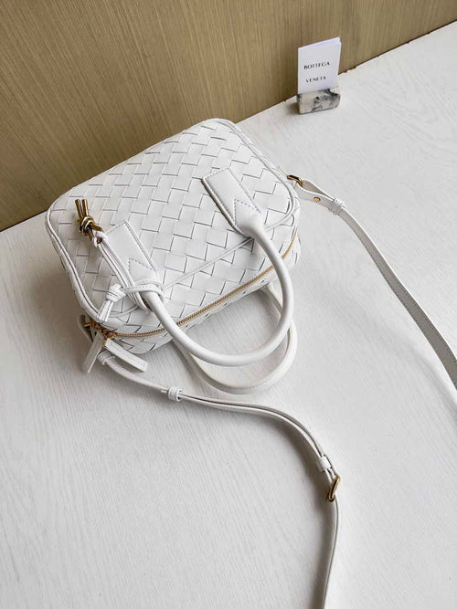Bottega Veneta Small Getaway 776736 Lambskin White