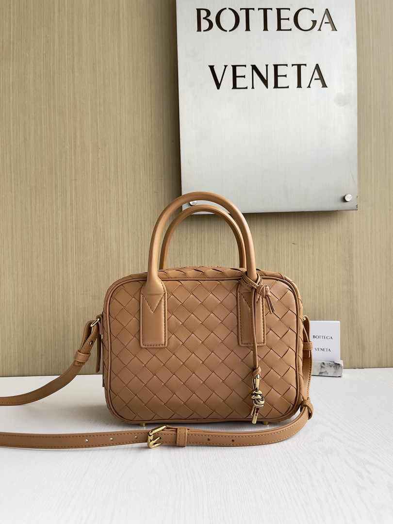 Bottega Veneta Small Getaway 776736 Calfskin Tan