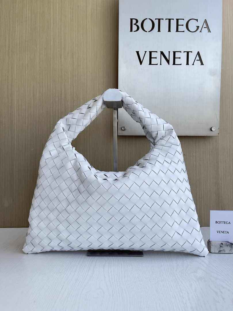 Bottega Veneta Small Hop Bag 763966 Calfskin White