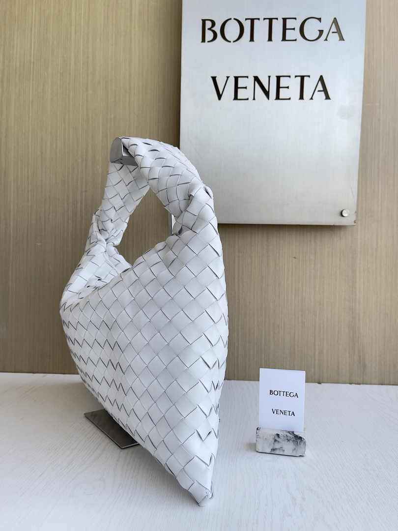 Bottega Veneta Small Hop Bag 763966 Calfskin White