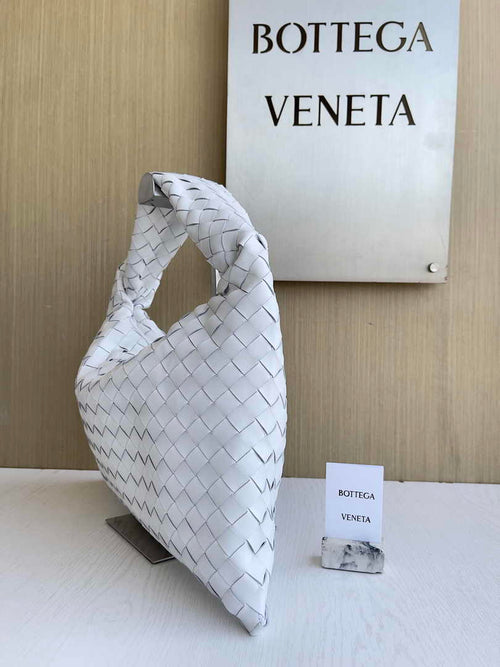 Bottega Veneta Small Hop Bag 763966 Calfskin White