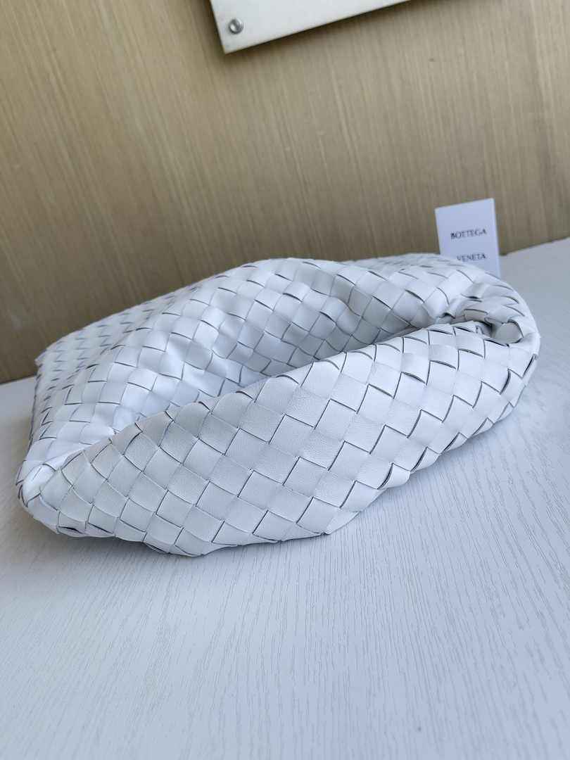 Bottega Veneta Small Hop Bag 763966 Calfskin White