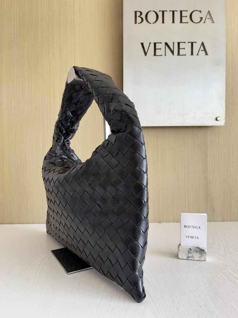 Bottega Veneta Small Hop Bag 763966 Calfskin Black