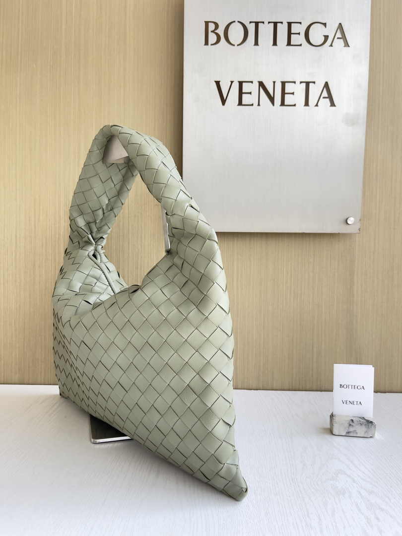 Bottega Veneta Small Hop Bag 763966 Calfskin Light Green