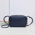 Bottega Veneta Small Loop Camera Bag 723548 Navy Blue leather