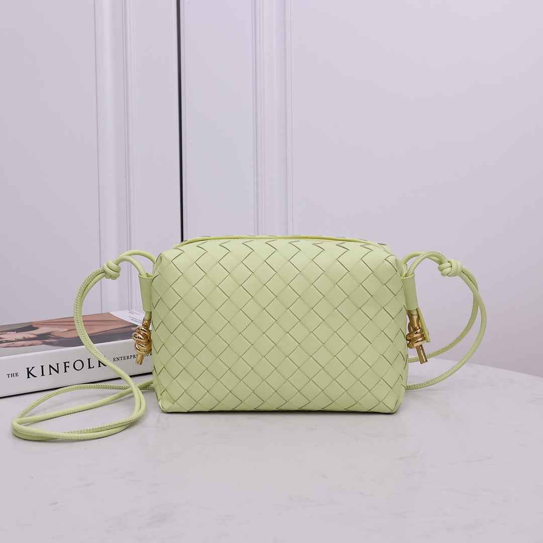 Bottega Veneta Small Loop Camera Bag 723548 Light Green leather
