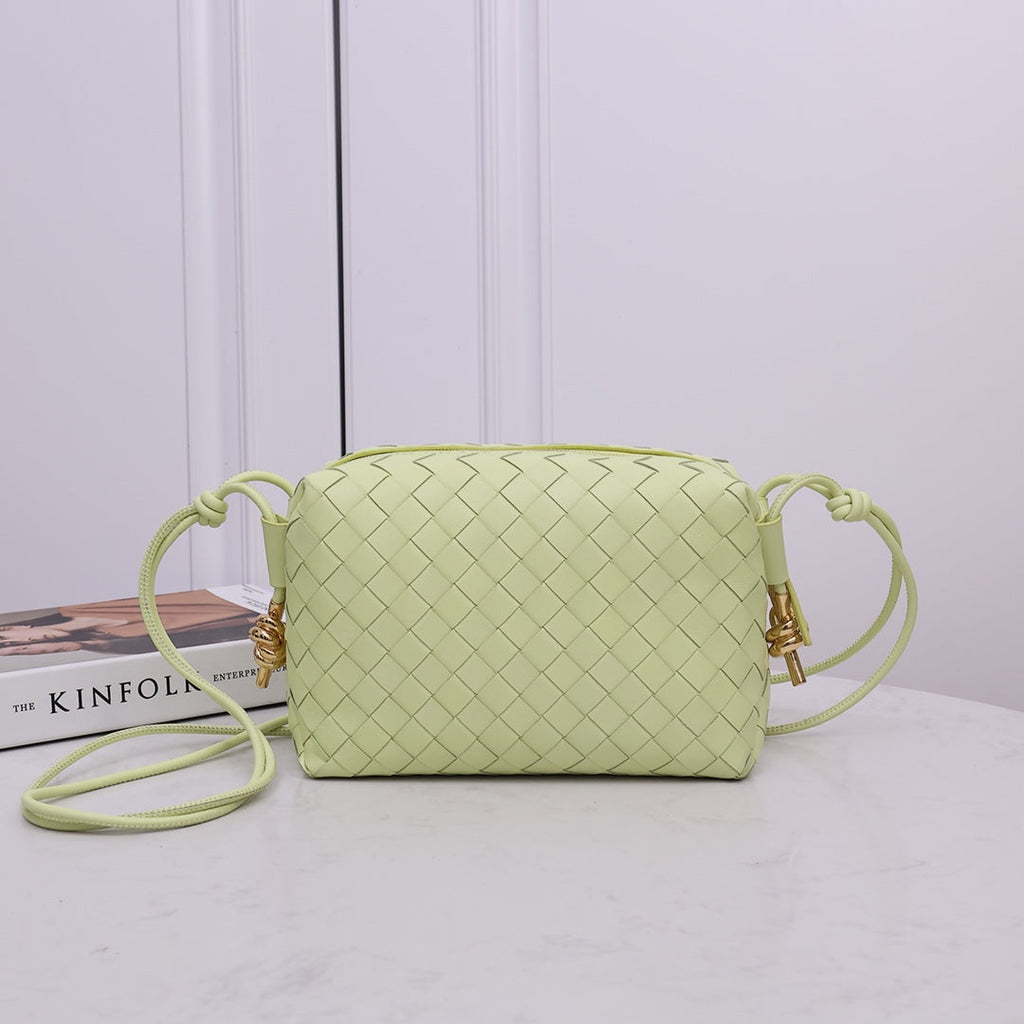 Bottega Veneta Small Loop Camera Bag 723548 Light Green leather