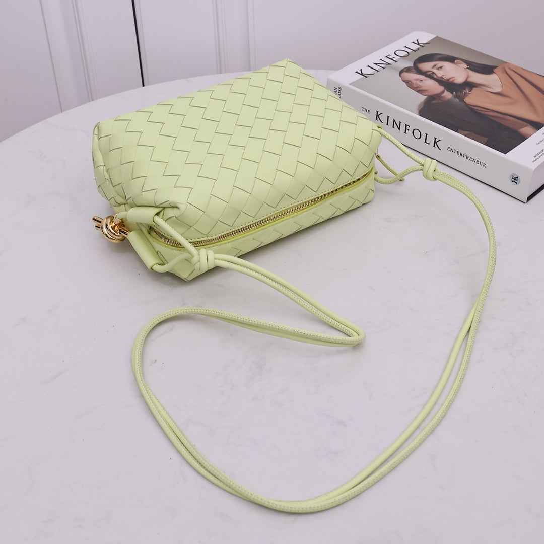 Bottega Veneta Small Loop Camera Bag 723548 Light Green leather