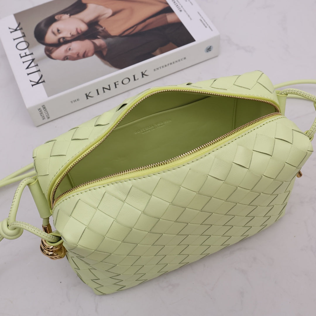 Bottega Veneta Small Loop Camera Bag 723548 Light Green leather