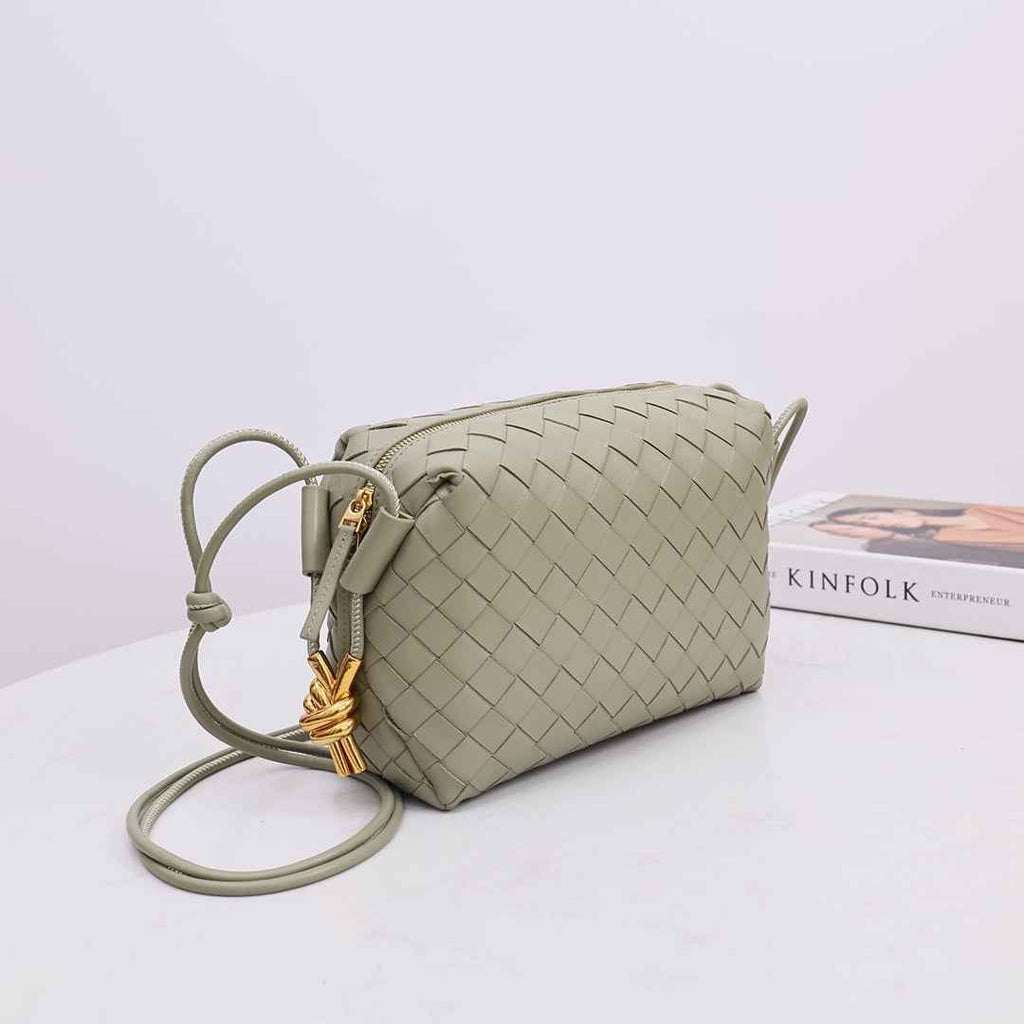 Bottega Veneta Small Loop Camera Bag 723548 Light Gray leather