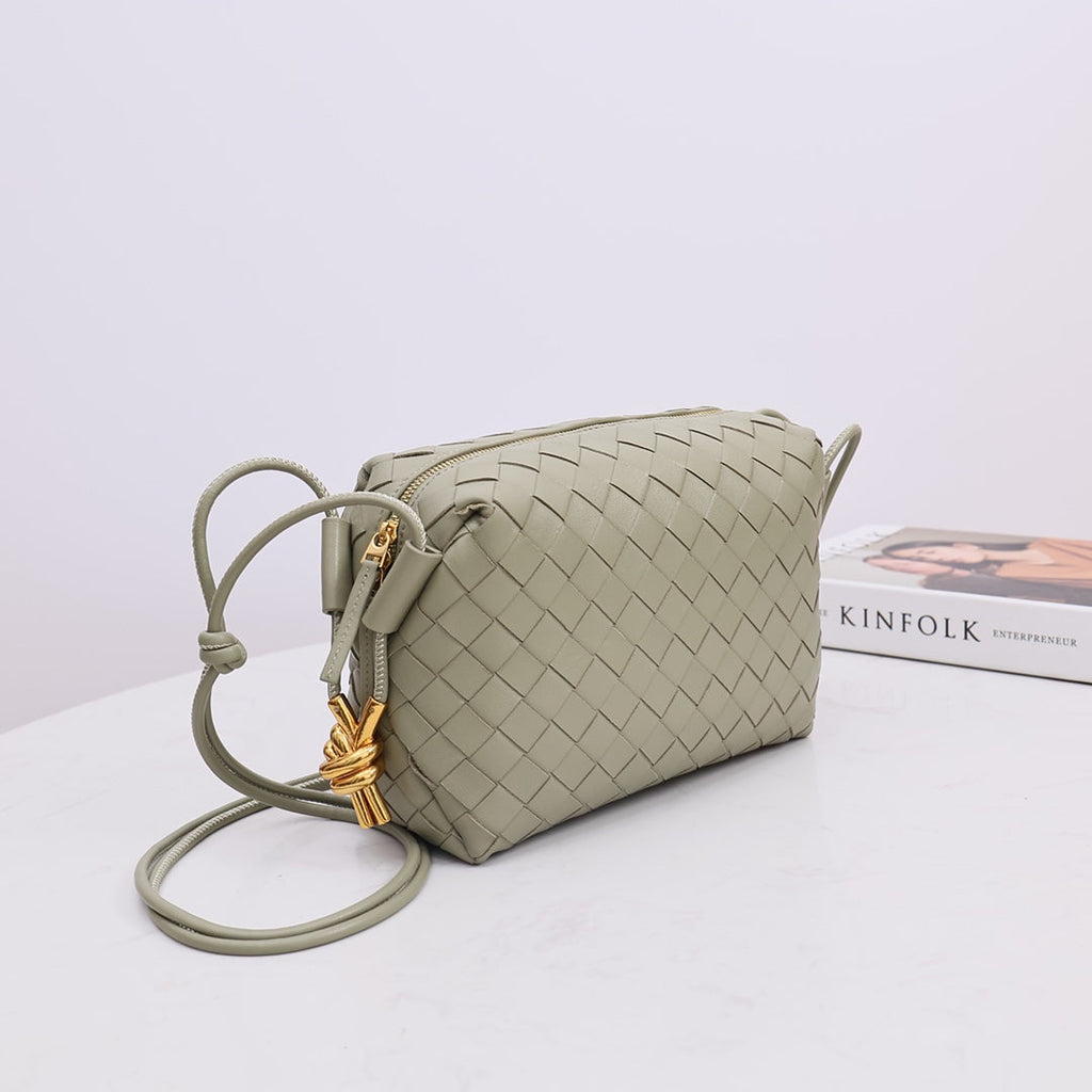 Bottega Veneta Small Loop Camera Bag 723548 Light Gray leather