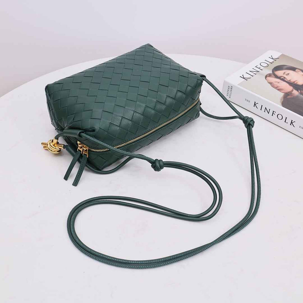 Bottega Veneta Small Loop Camera Bag 723548 Green leather