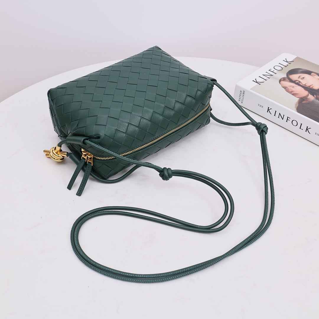 Bottega Veneta Small Loop Camera Bag 723548 Green leather