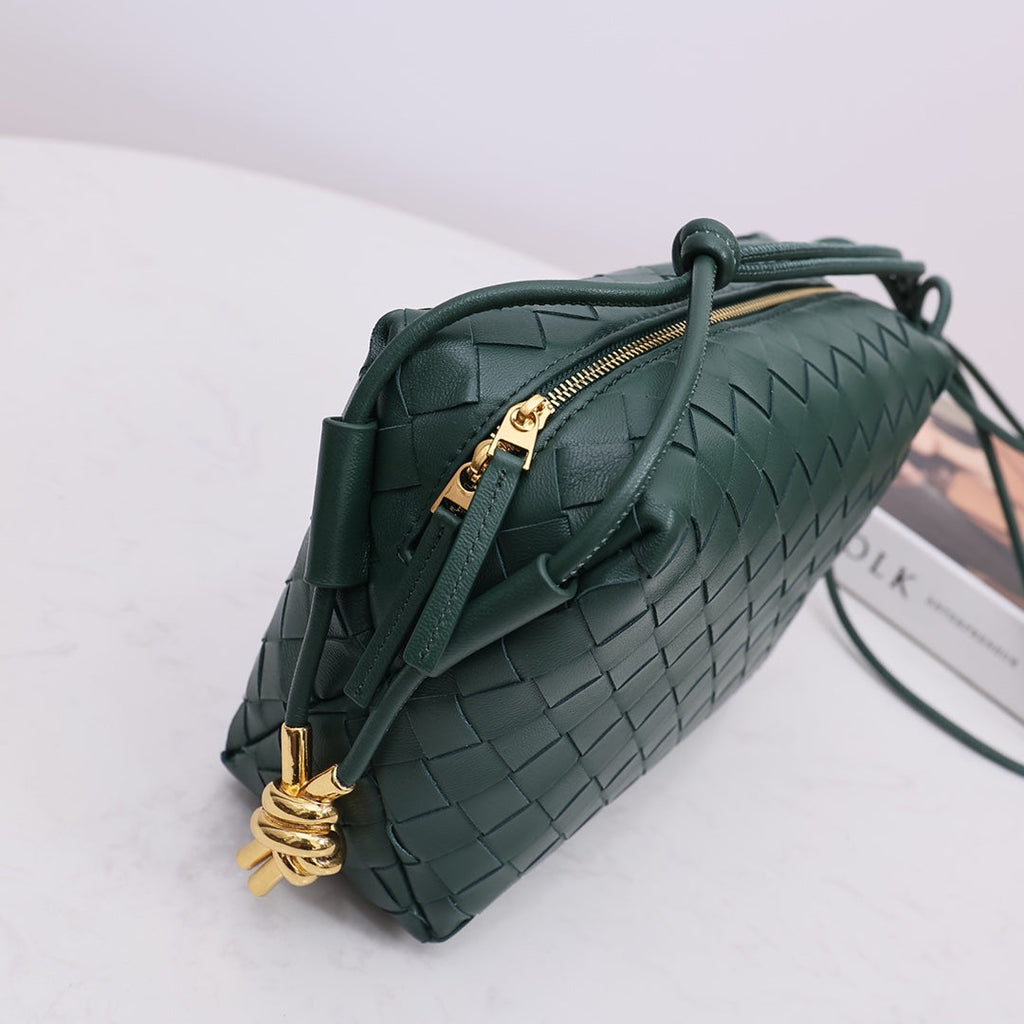 Bottega Veneta Small Loop Camera Bag 723548 Green leather