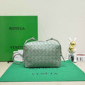 Bottega Veneta Small Loop Camera Bag 723548 Light Green Intrecciato leather