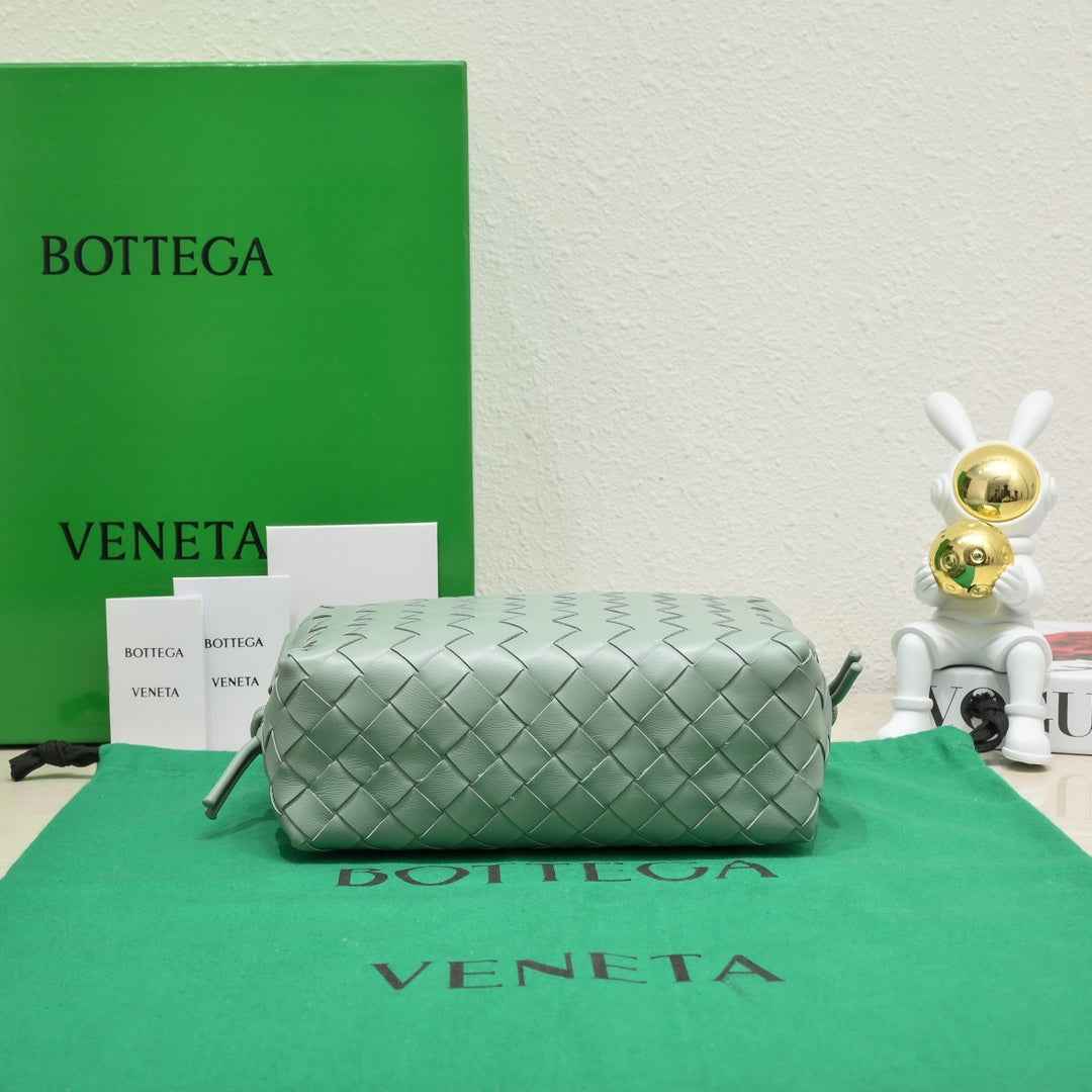 Bottega Veneta Small Loop Camera Bag 723548 Light Green Intrecciato leather