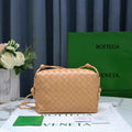 Bottega Veneta Small Loop Camera Bag 723548 Apricot Intrecciato leather