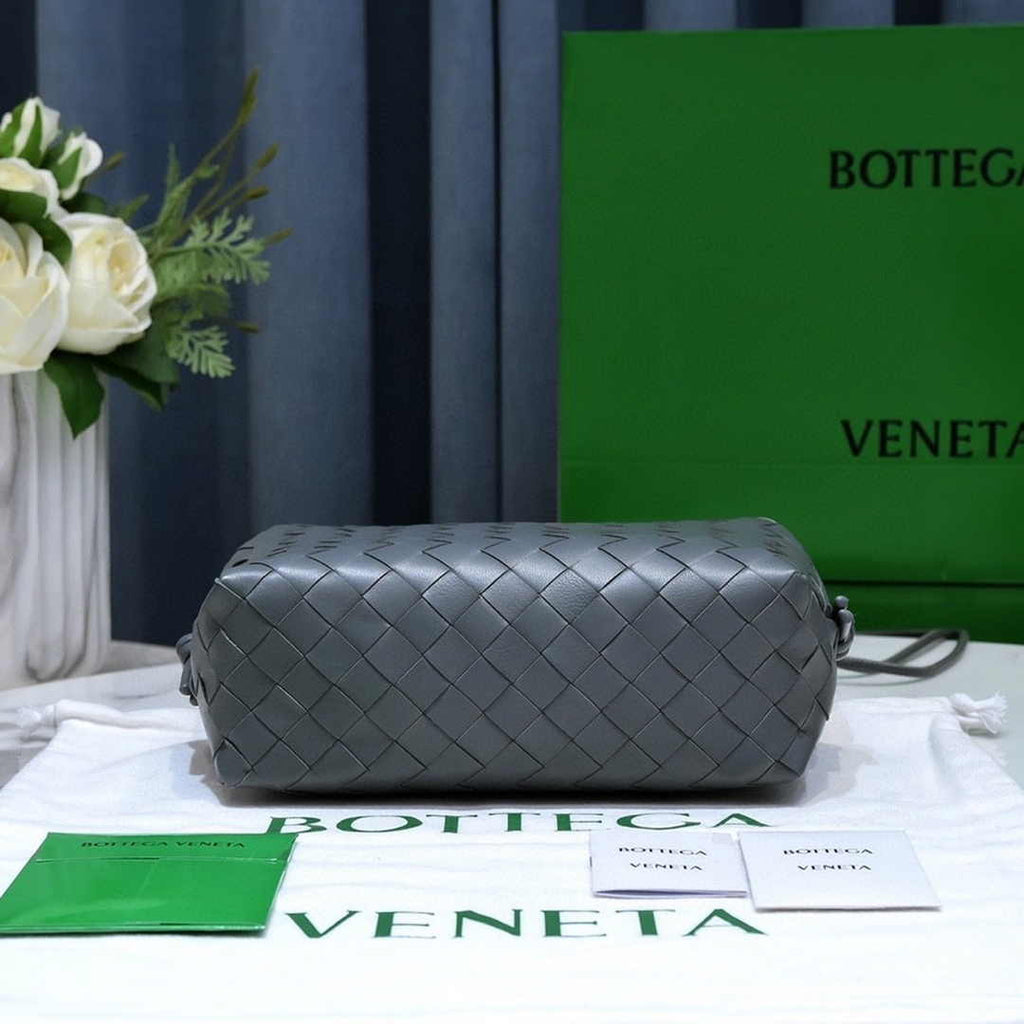 Bottega Veneta Small Loop Camera Bag 723548 Gray Intrecciato leather