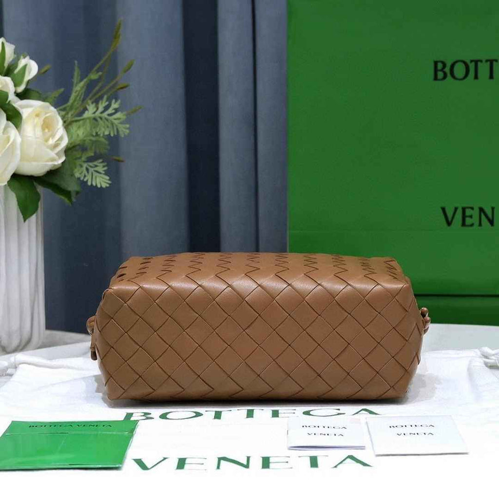 Bottega Veneta Small Loop Camera Bag 723548 Tan Intrecciato leather