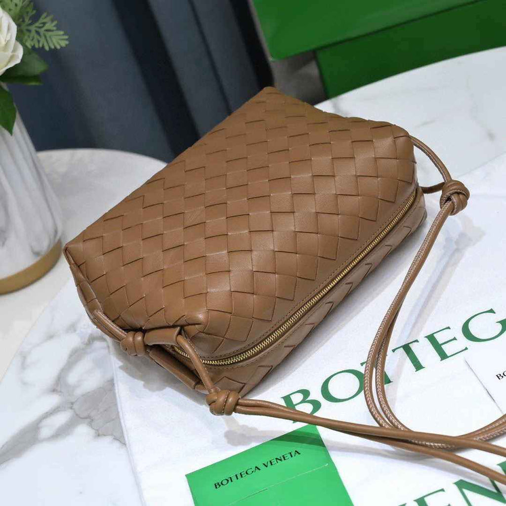Bottega Veneta Small Loop Camera Bag 723548 Tan Intrecciato leather